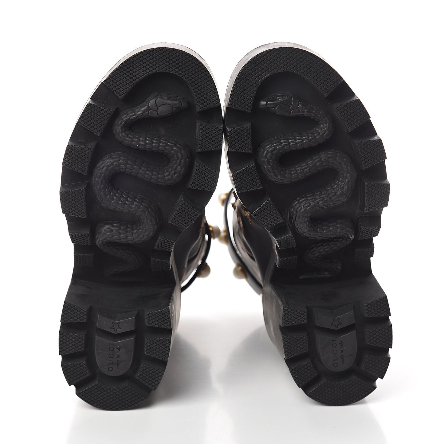 Calfskin Embroidered Lace Up Combat Ankle Boots 35.5 Black