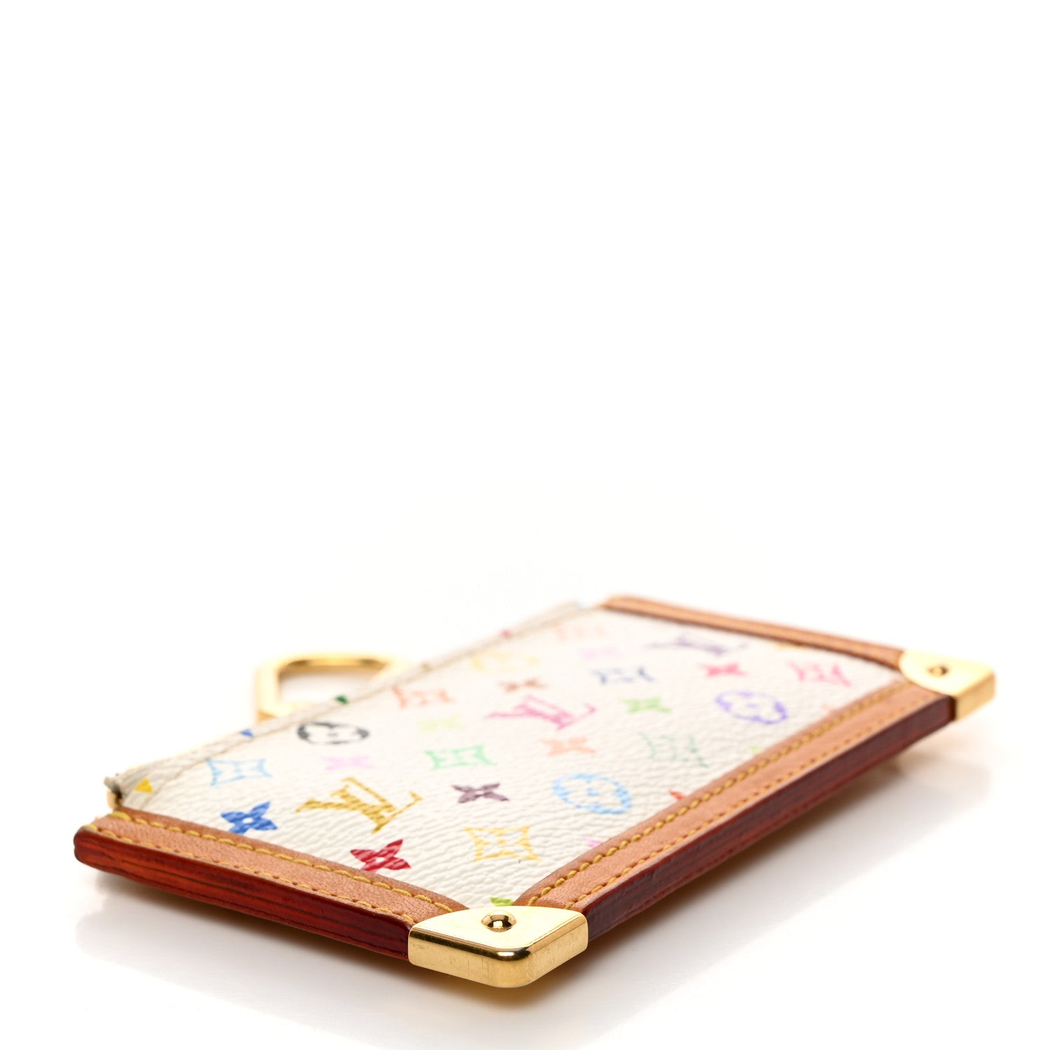 Louis Vuitton LOUIS VUITTON Monogram Multicolor Key Pouch White 4 of 6