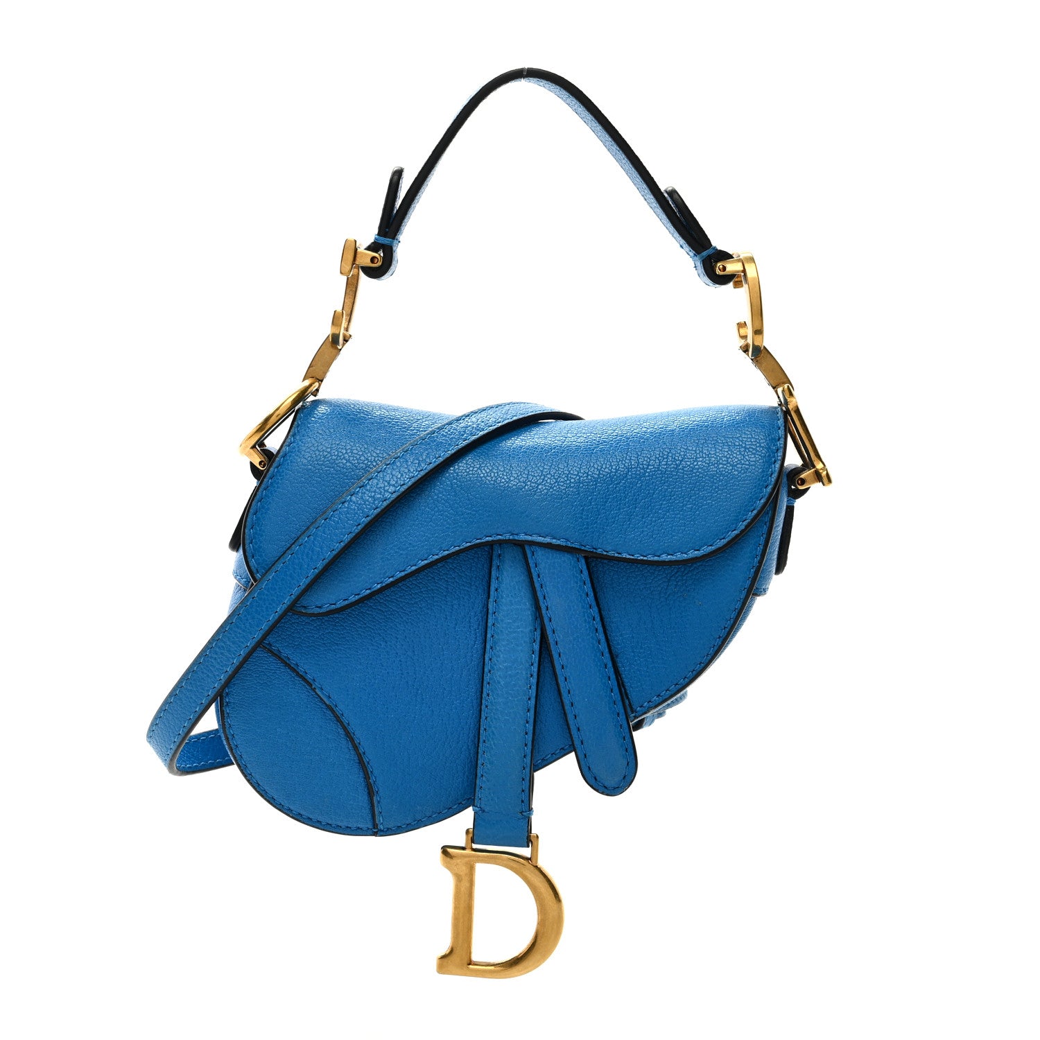 Christian Dior Micro Saddle Bag With Strap Blue 1 of 9