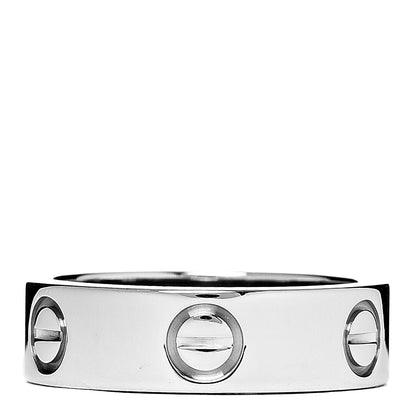 Cartier 18K White Gold 5.5mm LOVE Ring 51 5.75 1 of 4