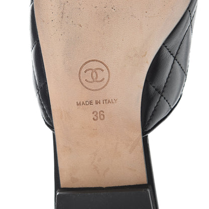 Chanel Lambskin Kid Suede Quilted Mules 36 Black 8 of 16
