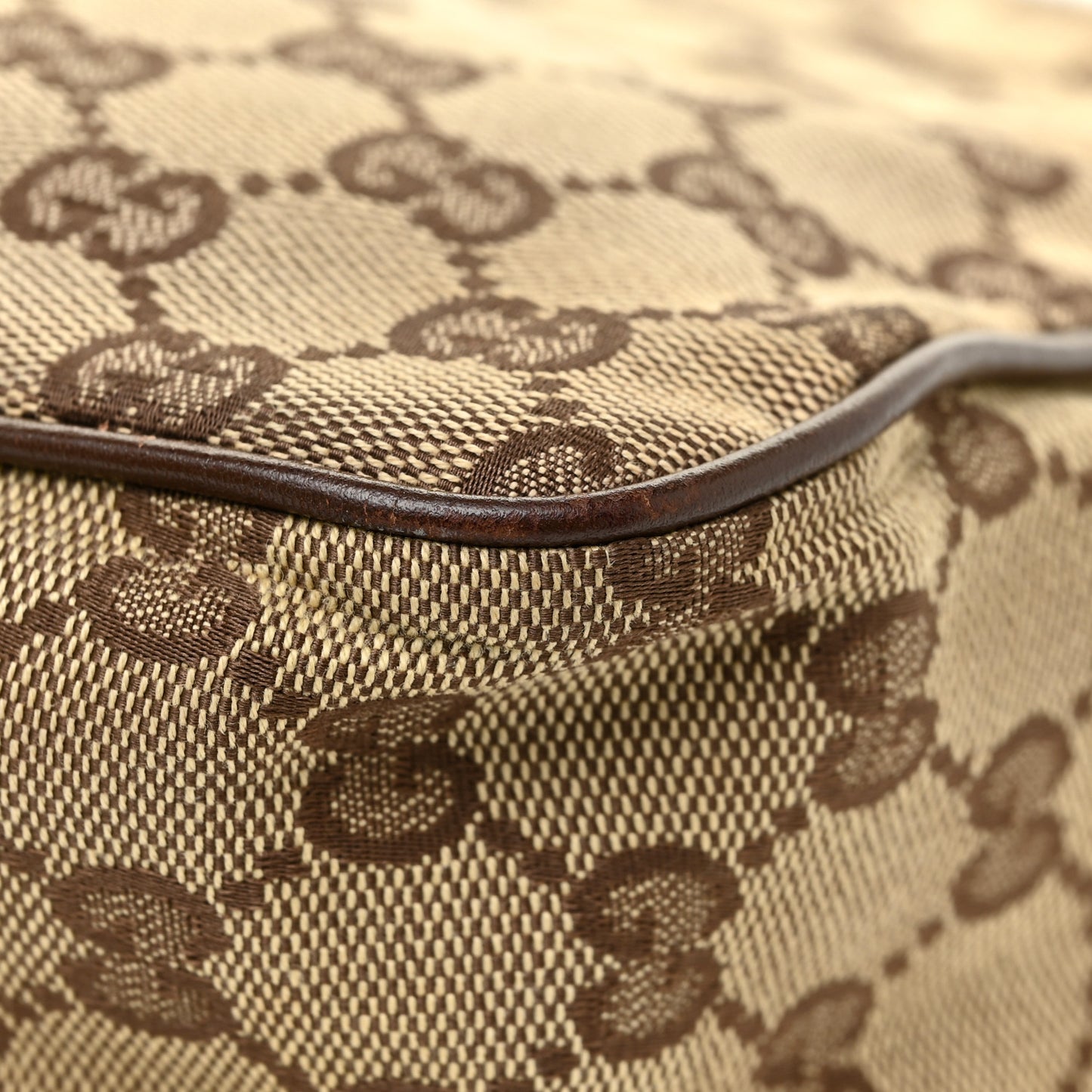 Monogram Flap Pocket Messenger Bag Beige Dark Brown