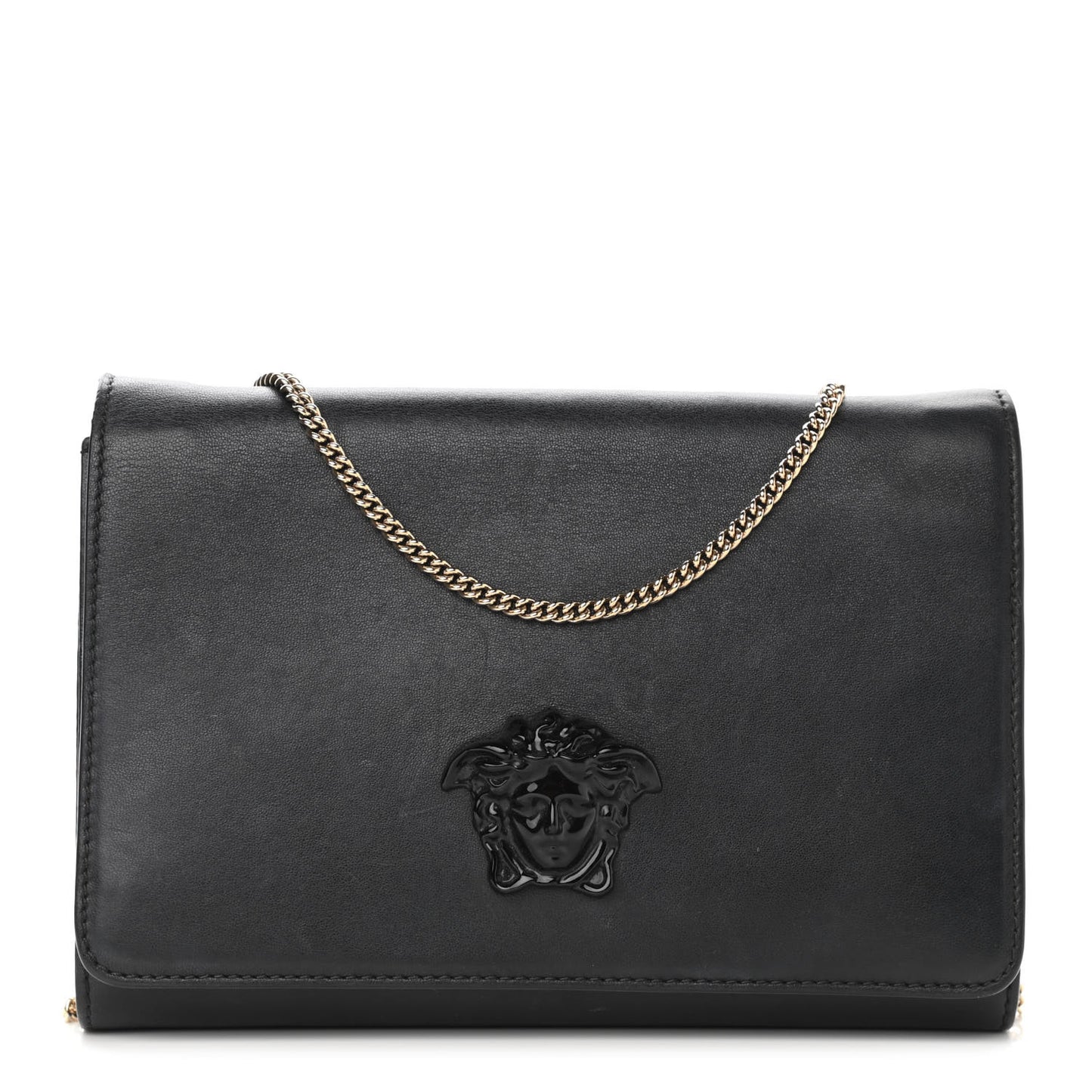 Vitello Palazzo Medusa Evening Clutch Bag Black