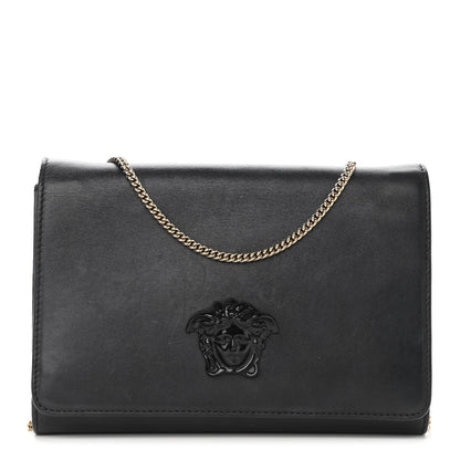 Versace Vitello Palazzo Medusa Evening Clutch Bag Black 1 of 9
