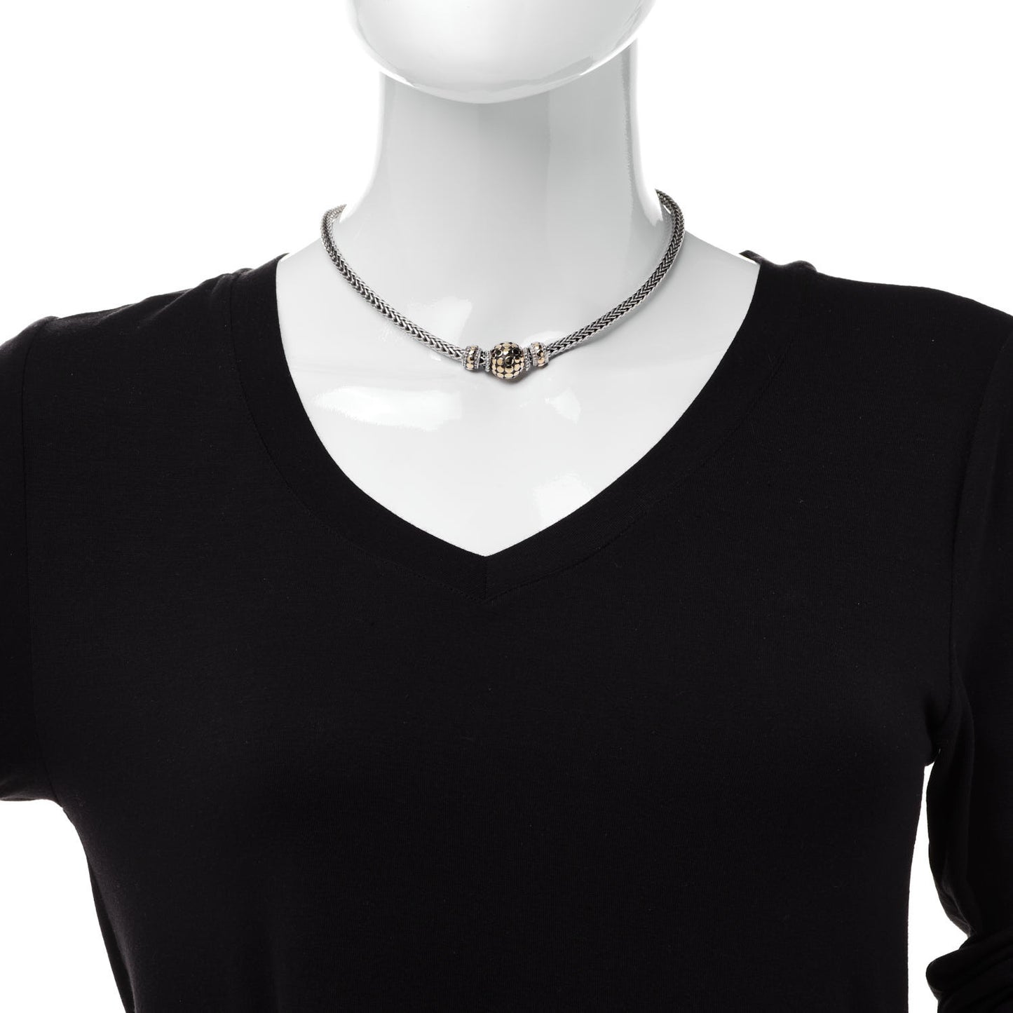 Sterling Silver 18K Yellow Gold Dot Classic Chain Necklace