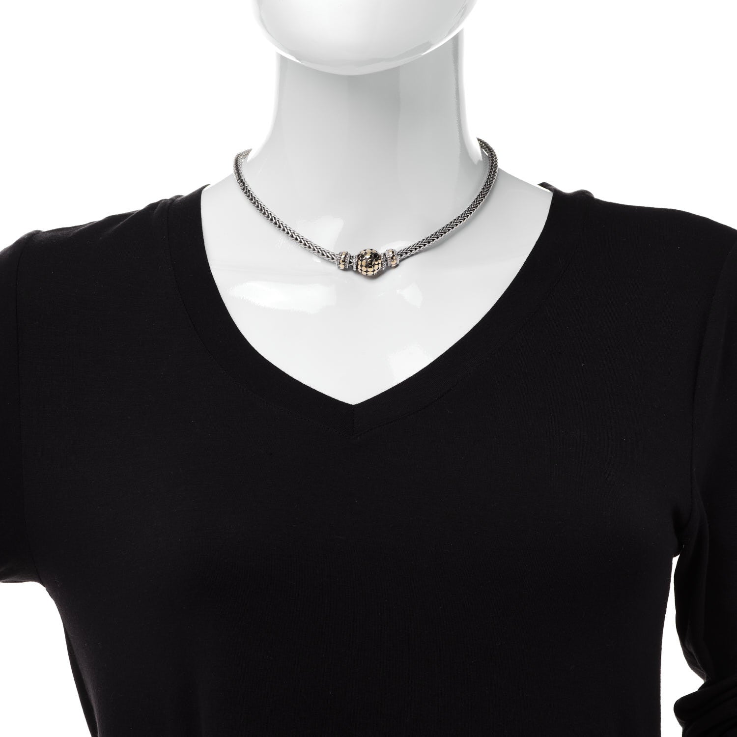 John Hardy Sterling Silver 18K Yellow Gold Dot Classic Chain Necklace 2 of 6