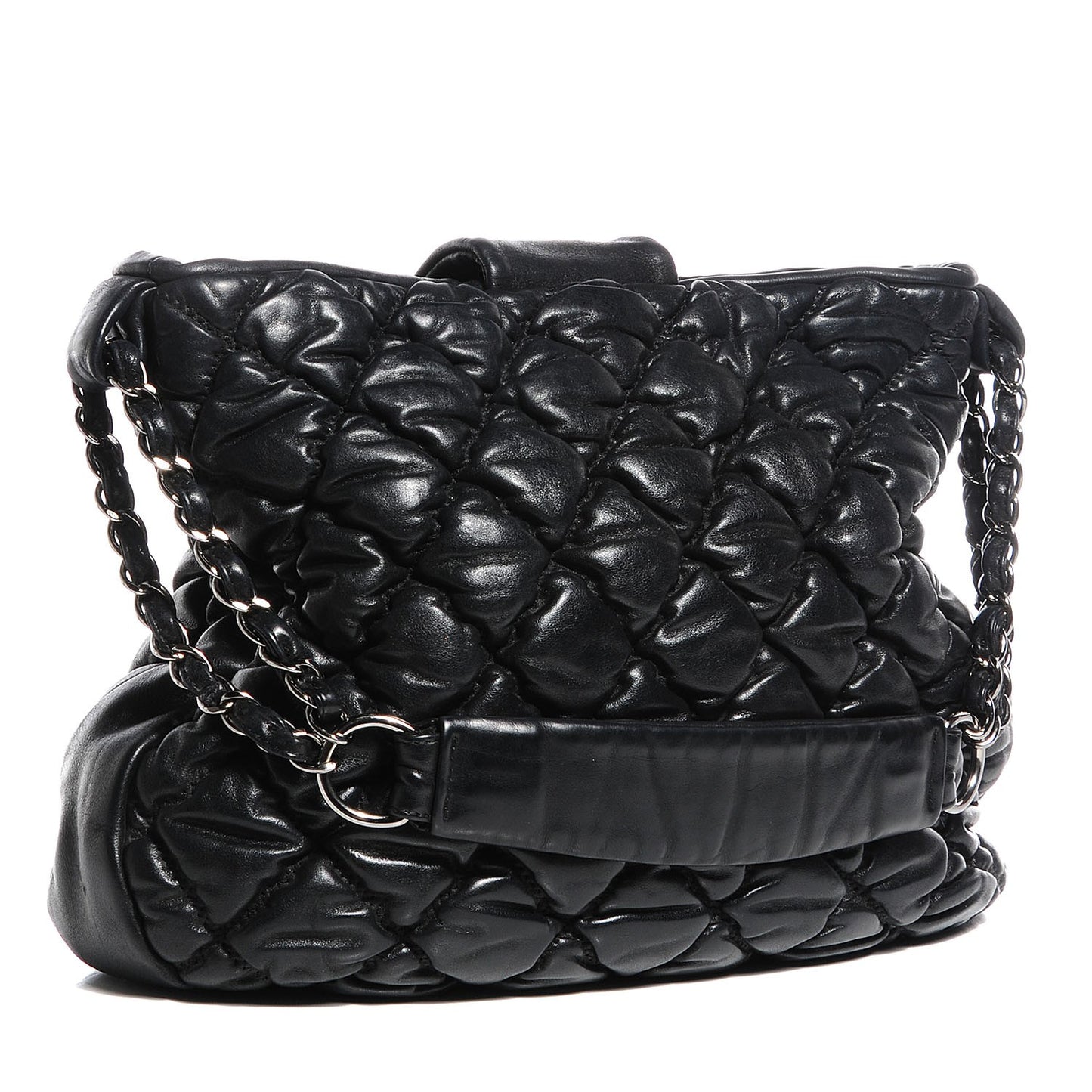Calfskin Bubble Quilt Hobo Black