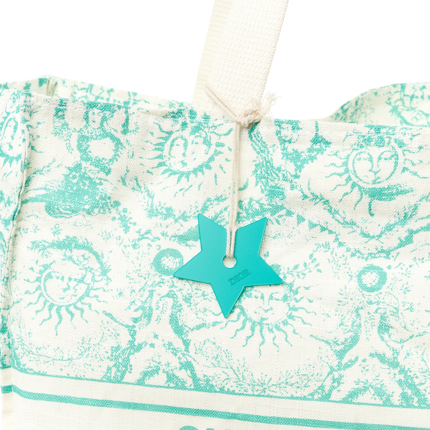 Christian Dior Canvas Dioriviera Toile de Jouy Soleil Tote Aquamarina 5 of 9
