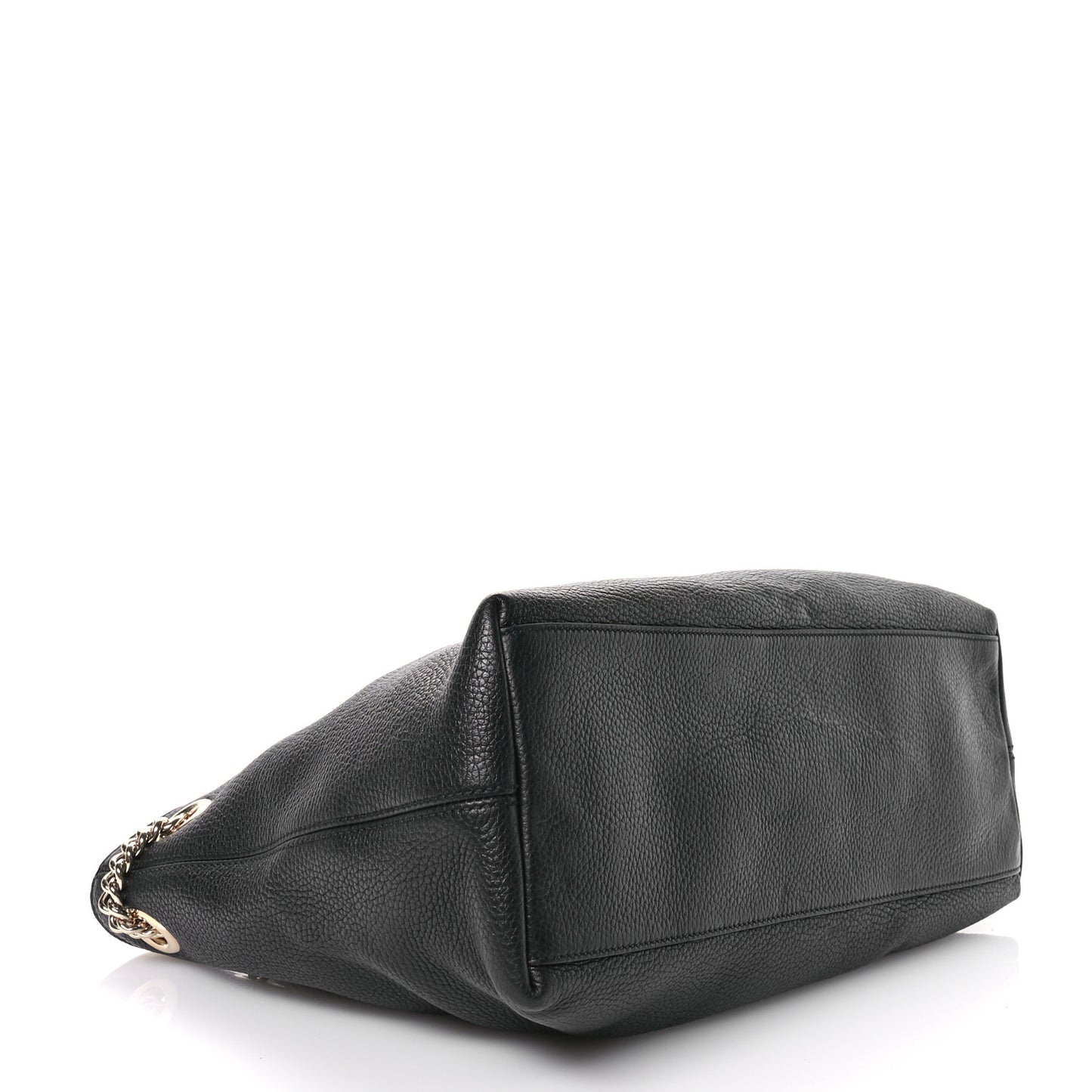 Pebbled Calfskin Medium Soho Chain Shoulder Bag Black