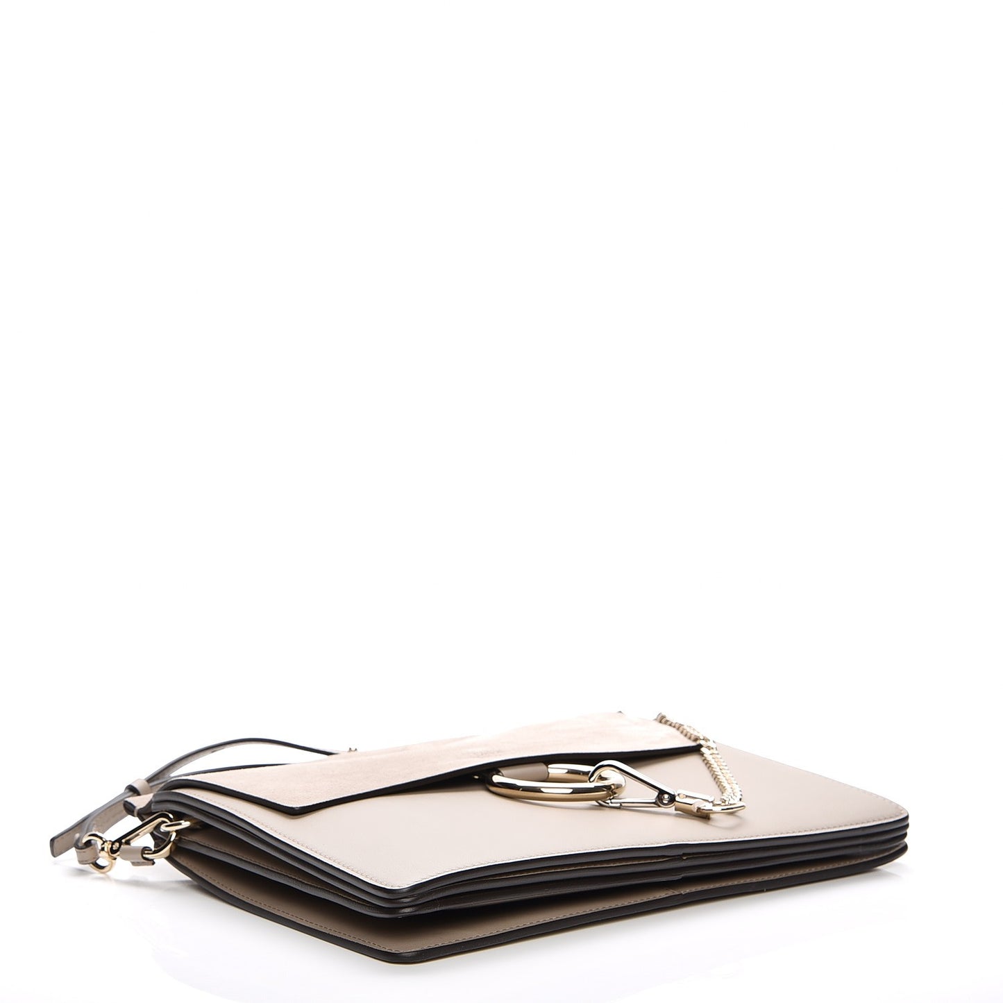 Calfskin Suede Medium Faye Shoulder Bag Motty Grey