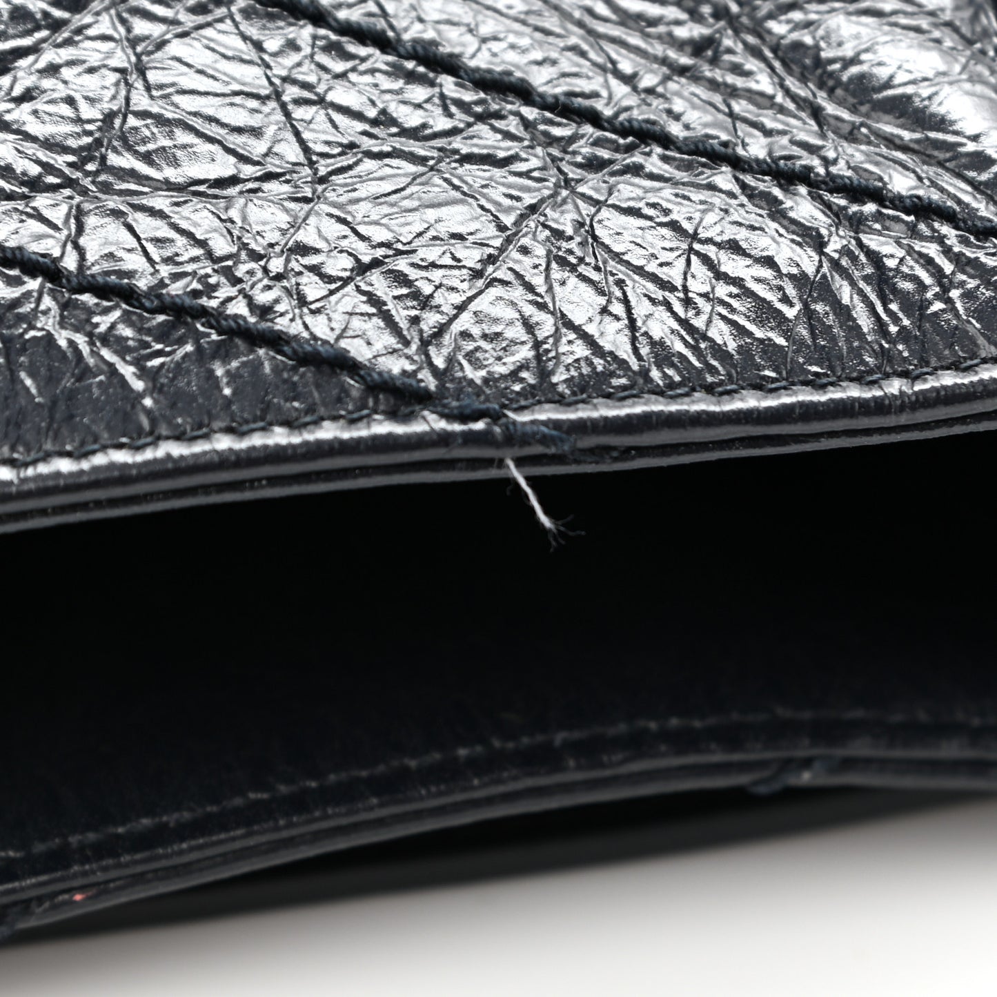 Crinkled Calfskin Matelasse Monogram Niki Shoulder Bag Deep Marine