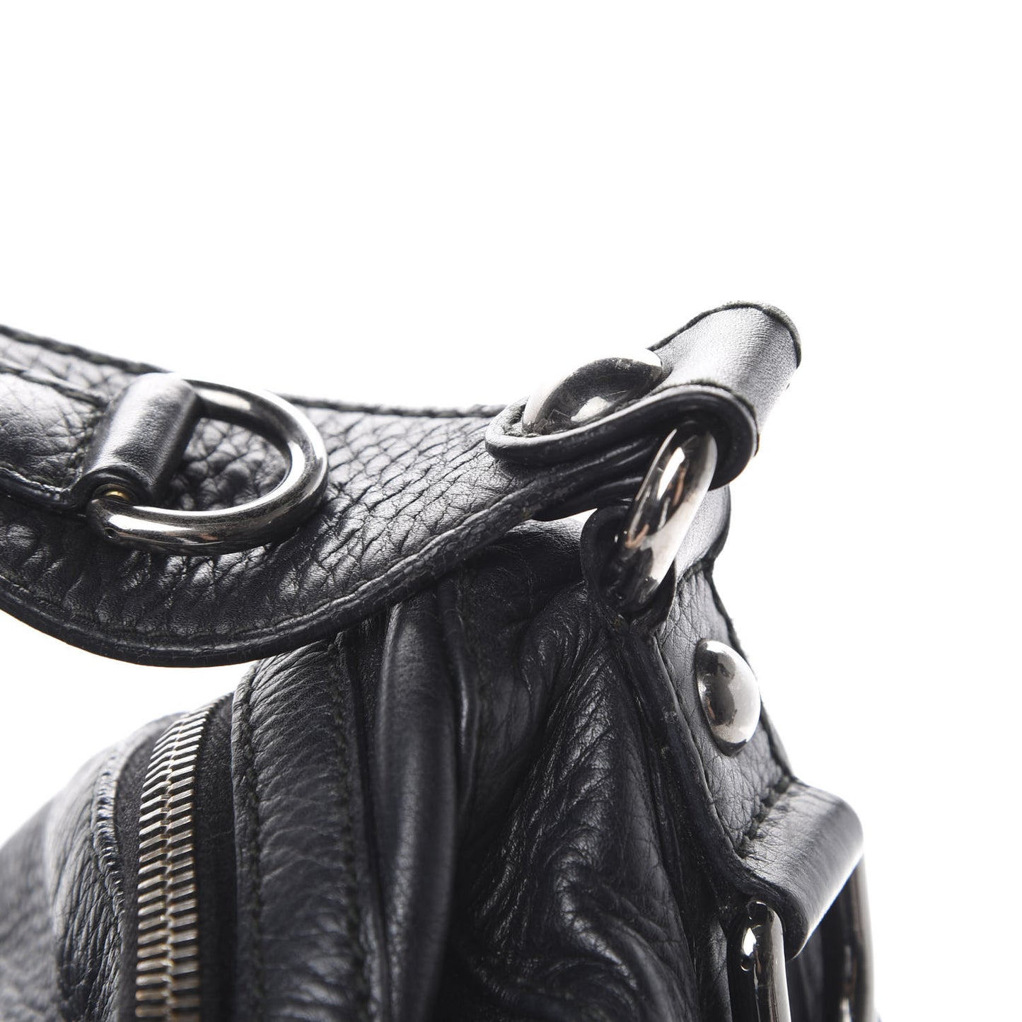 Pebbled Calfskin Medium Icon Bit Shoulder Bag Black