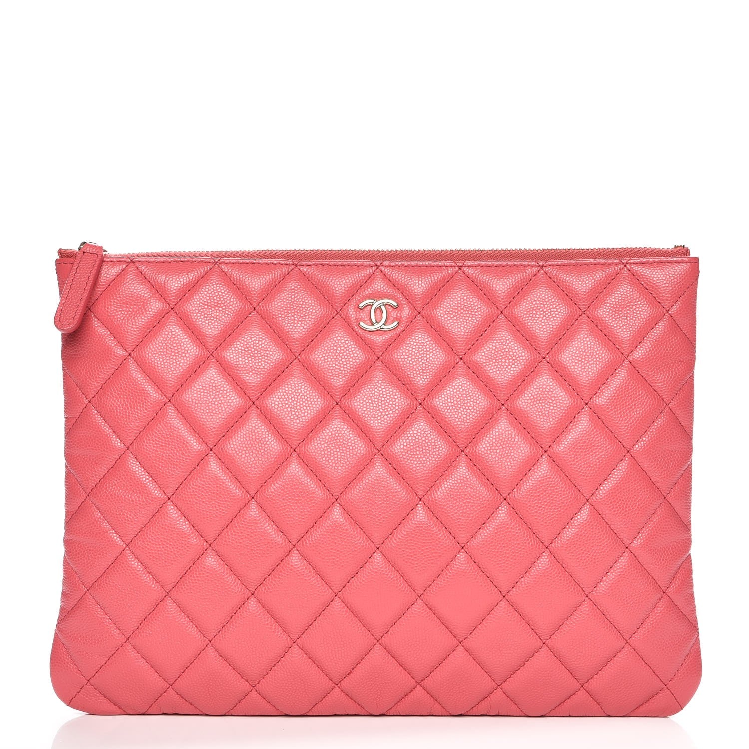 Chanel Caviar Quilted Medium Cosmetic Case Dark Pink 1 of 7
