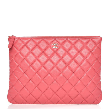 Chanel Caviar Quilted Medium Cosmetic Case Dark Pink 1 of 7