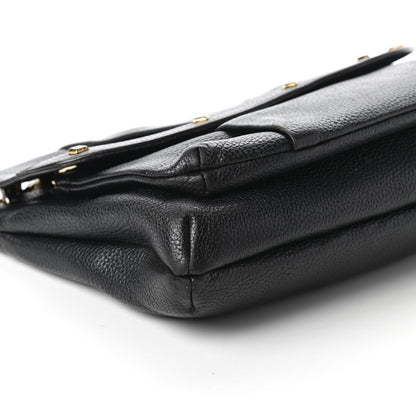 MCM Grained Calfskin Studded Shoulder Bag Black 6 of 10