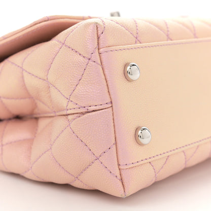 Chanel Iridescent Caviar Quilted Mini Coco Handle Flap Pink 9 of 11