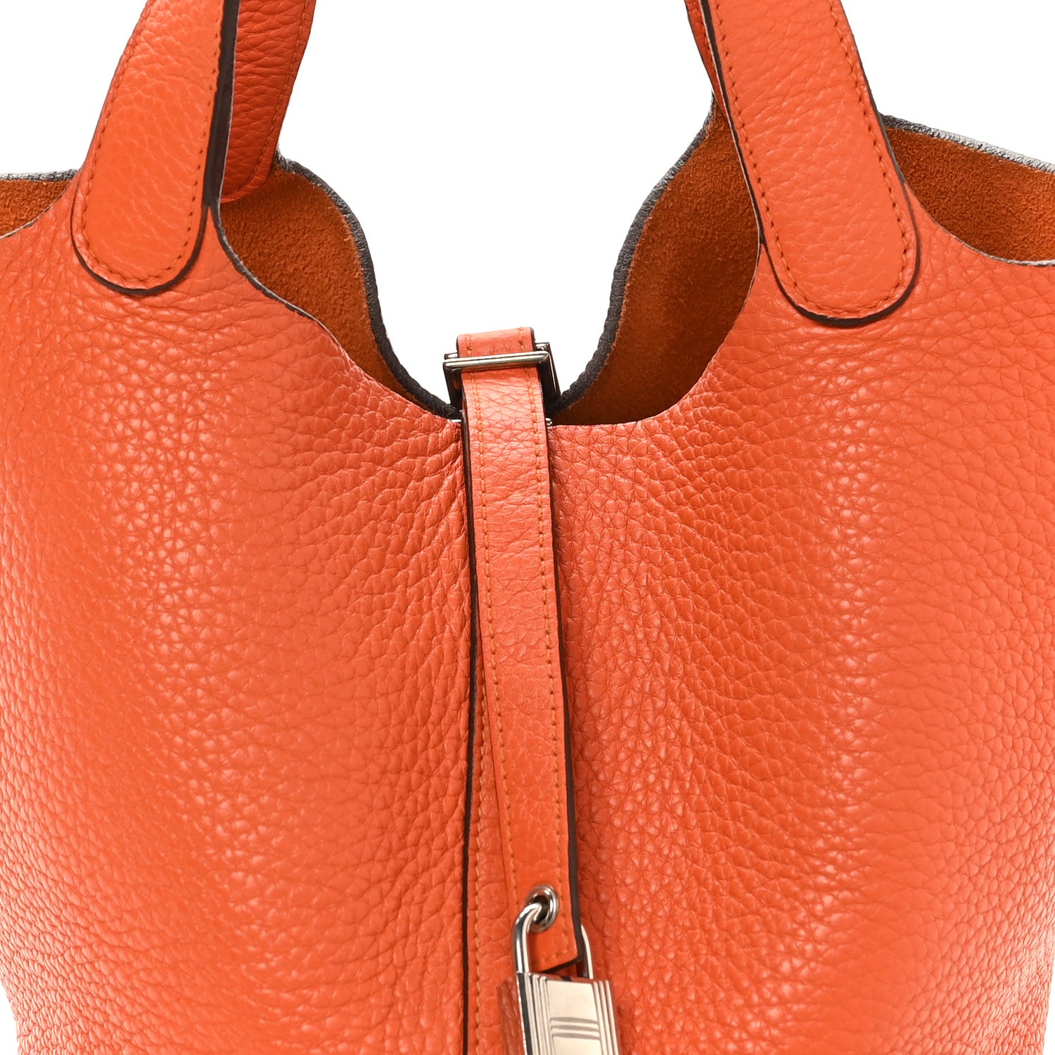 Hermes Taurillon Clemence Picotin Lock 22 MM Orange 8 of 10
