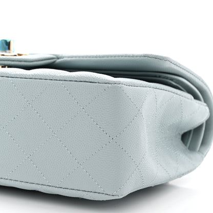 Chanel Caviar Quilted Small Double Flap Light Blue 10 of 11