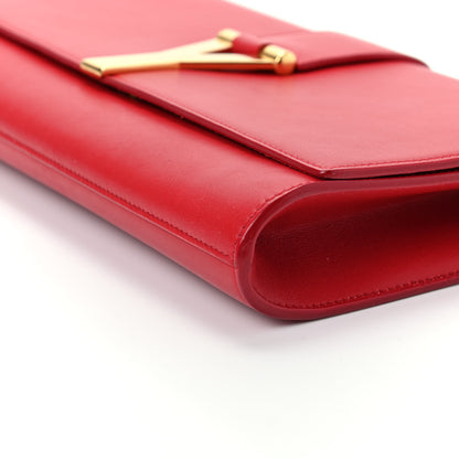 Saint Laurent Calfskin Classic Y Ligne Clutch Red 6 of 9