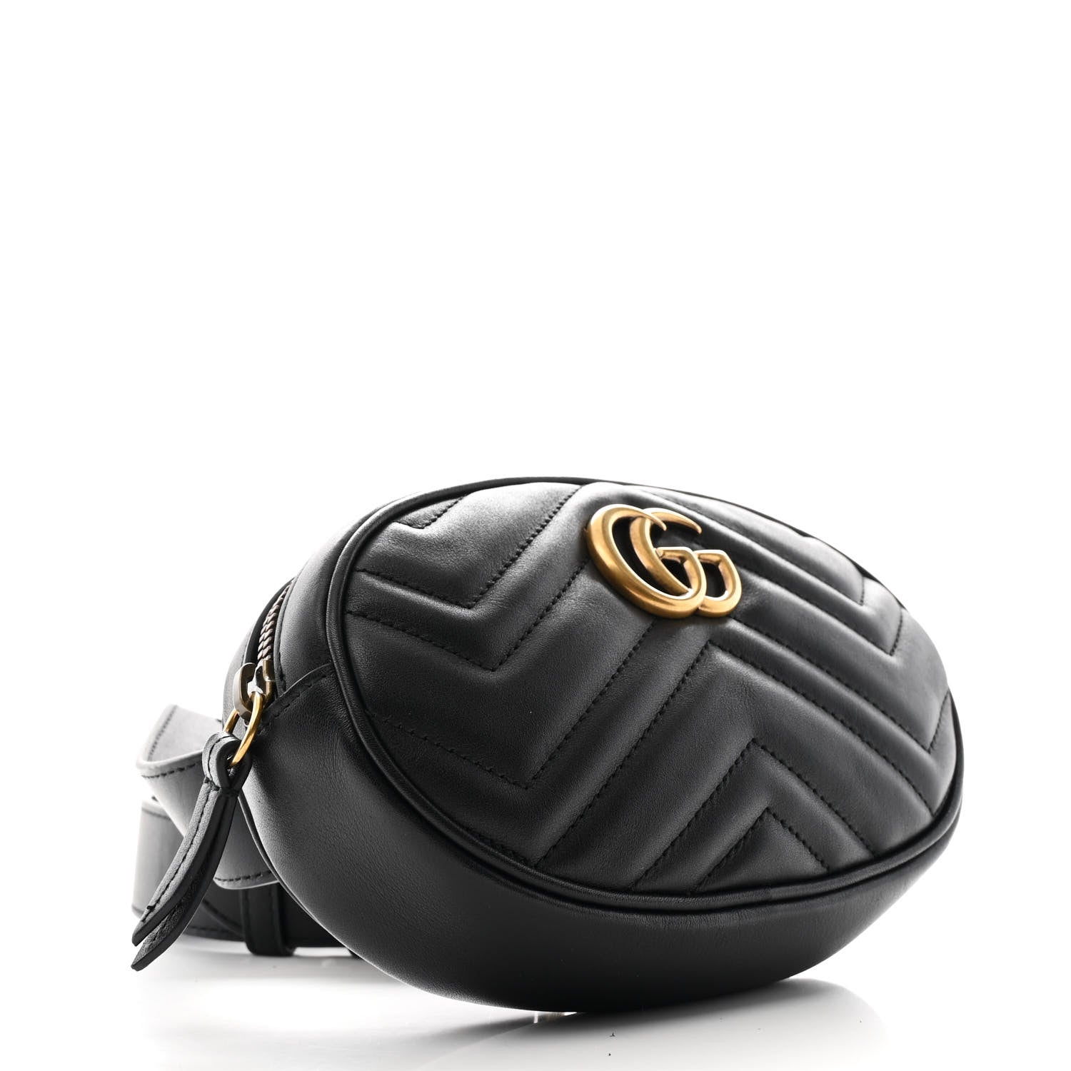 Gucci Calfskin Matelasse GG Marmont Belt Bag 75 30 Black 4 of 11