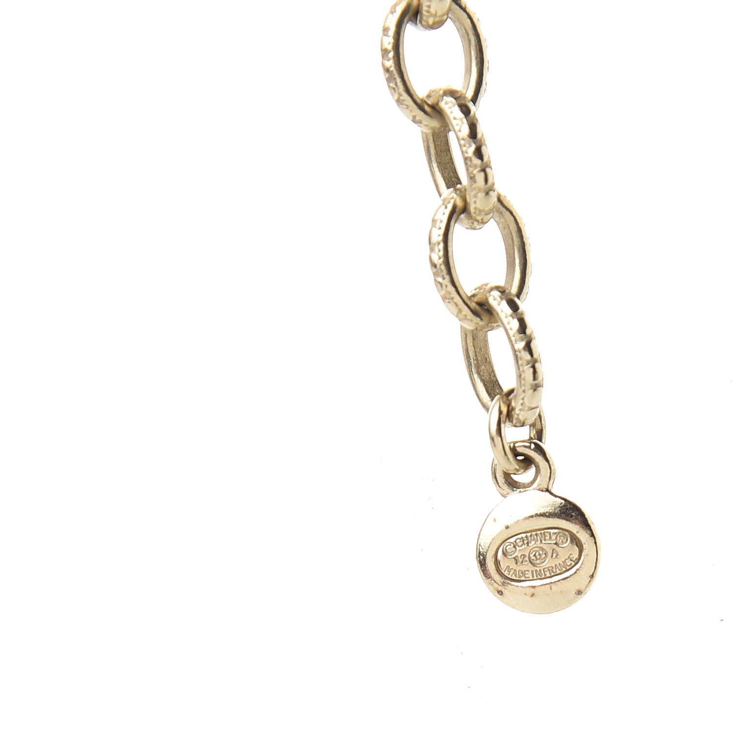 Chanel Stone CC Chain Pendant Necklace Gold 4 of 5