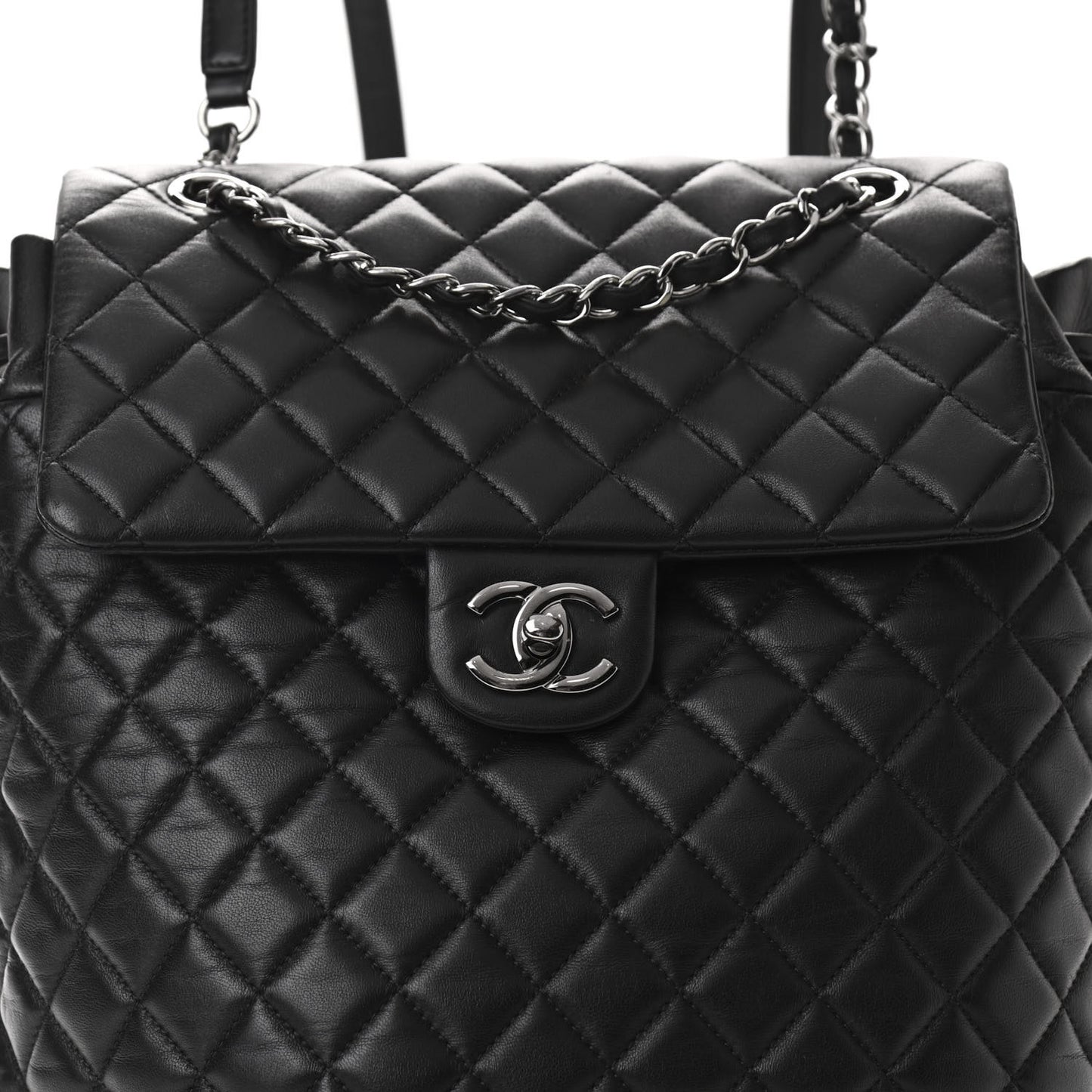 Lambskin Quilted Large Urban Spirit Backpack Black
