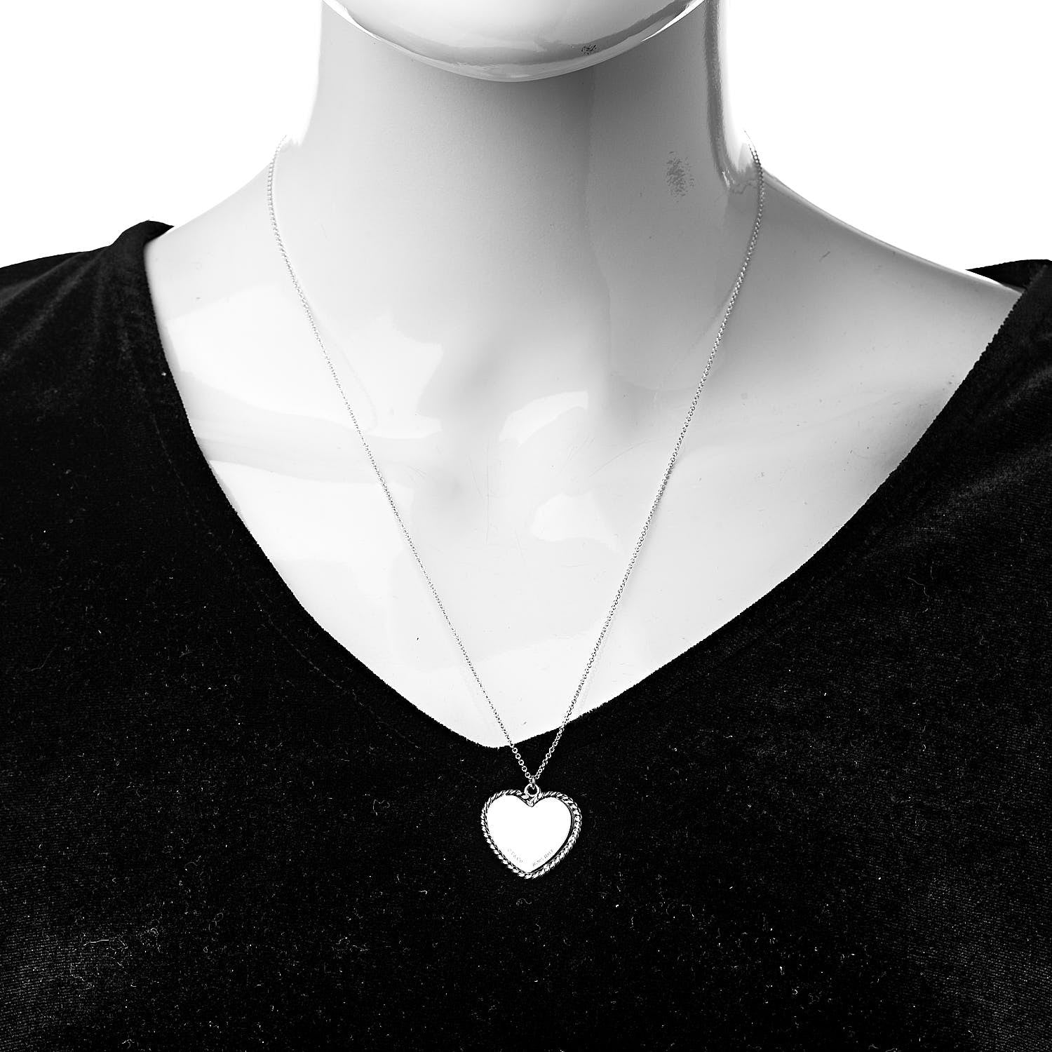 Tiffany Sterling Silver Twist Heart Pendant Necklace 2 of 7