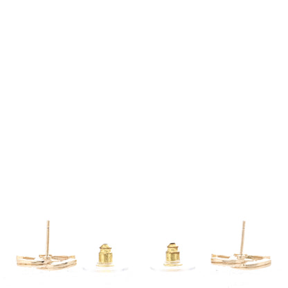 Chanel Studded CC Earrings Gold 3 of 5
