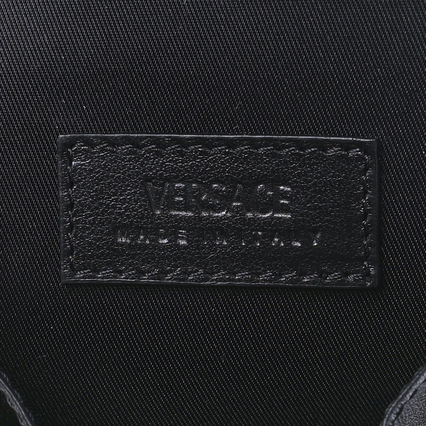 Calfskin La Medusa Zip Around Lanyard Pouch Black