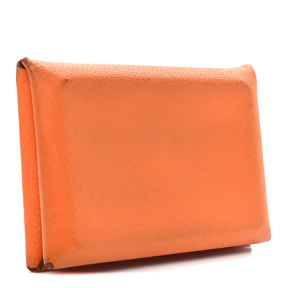 Hermes Epsom Calvi Card Case Abricot 3 of 9