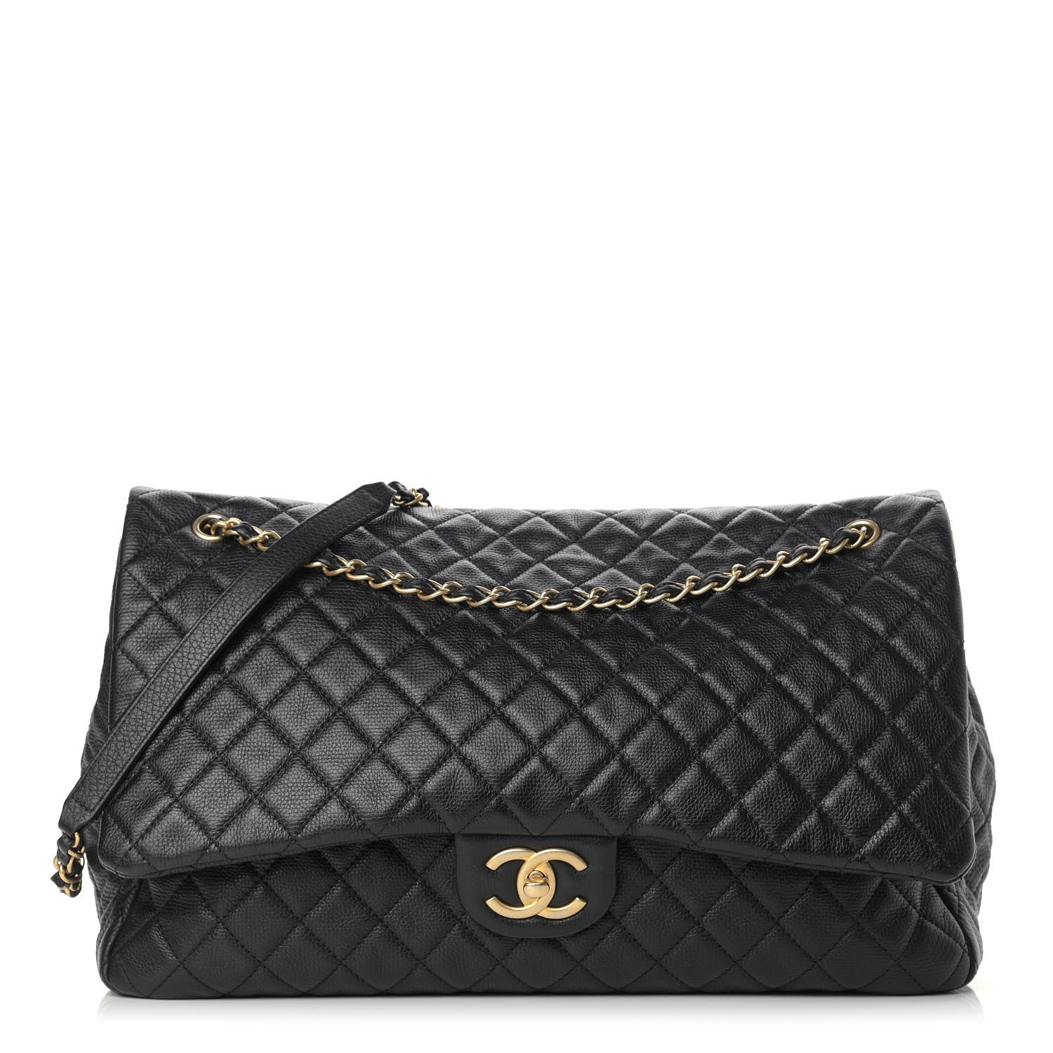 Chanel Calfskin Quilted XXL Travel Flap Bag Black 1 of 9