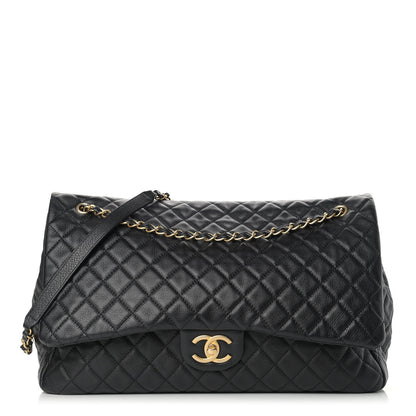 Chanel Calfskin Quilted XXL Travel Flap Bag Black 1 of 9