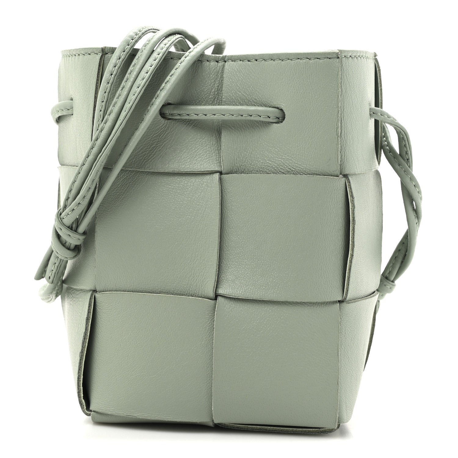 Bottega Veneta Nappa Maxi Intrecciato Mini Cassette Bucket Bag New Sauge 1 of 9