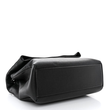 Saint Laurent Grain De Poudre Medium West Hollywood Monogram Fold-Over Black 4 of 11