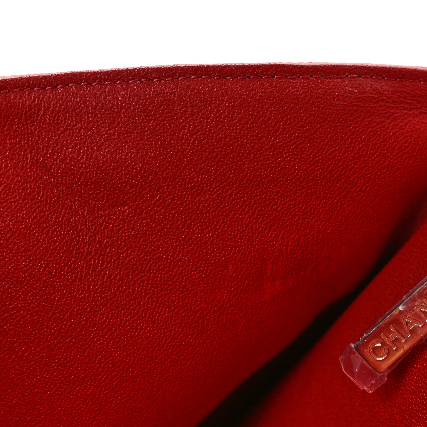 Chanel Caviar Quilted Flap Clutch Red 10 of 11