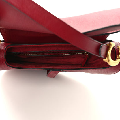Christian Dior Grained Calfskin Saddle Bag Red 5 of 12