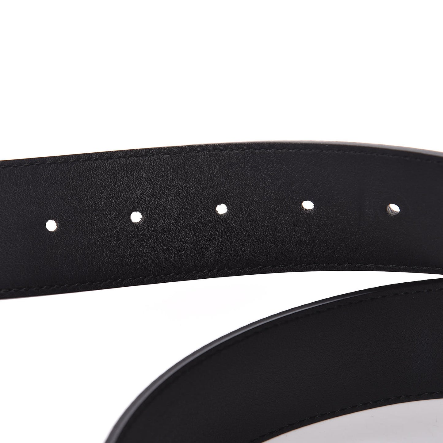 Moon Calfskin Pearl Double G 40mm Belt 110 44 Black Cream