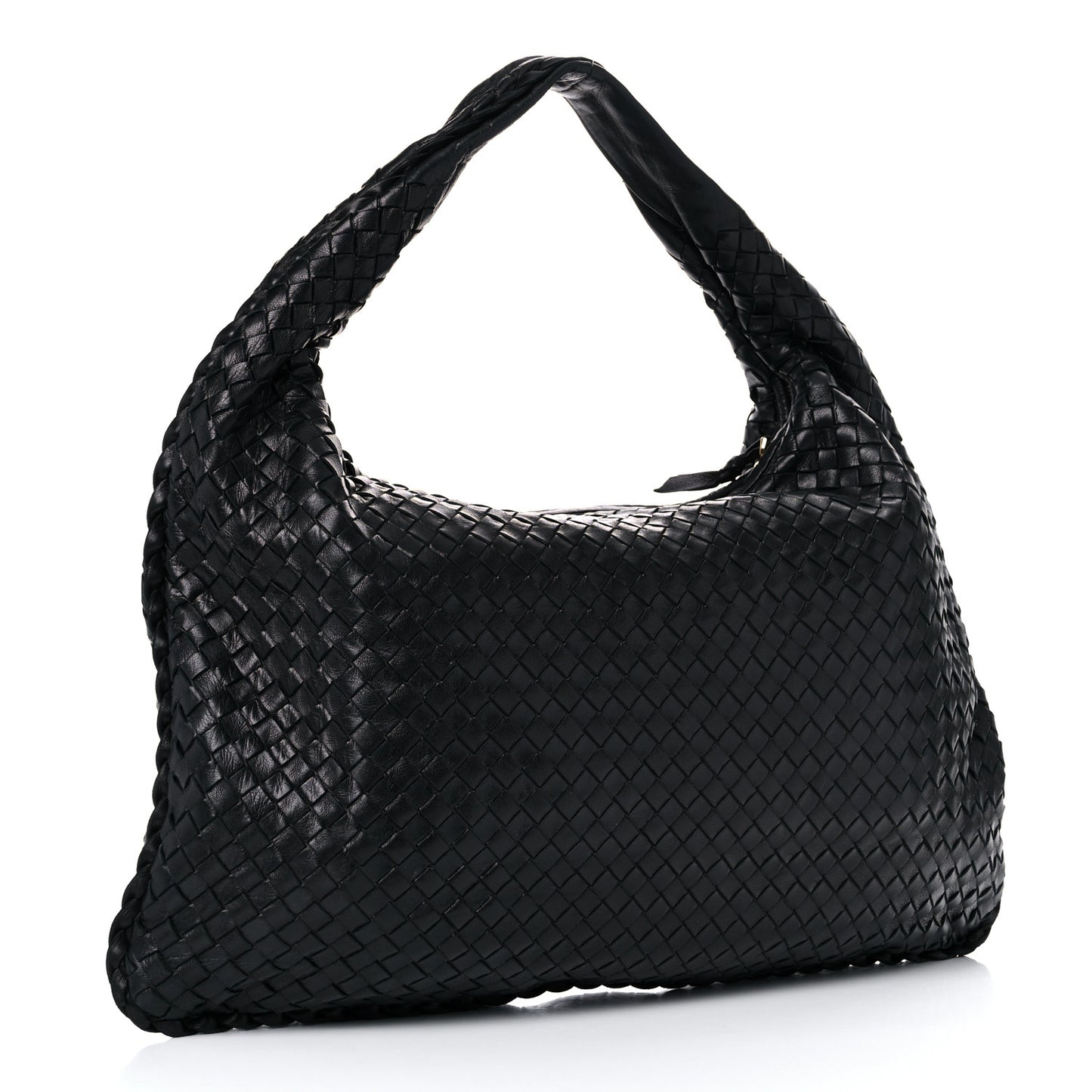 Nappa Intrecciato Medium Veneta Hobo Black