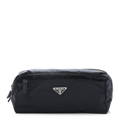 Prada Tessuto Nylon Saffiano Pouch Blue 1 of 10