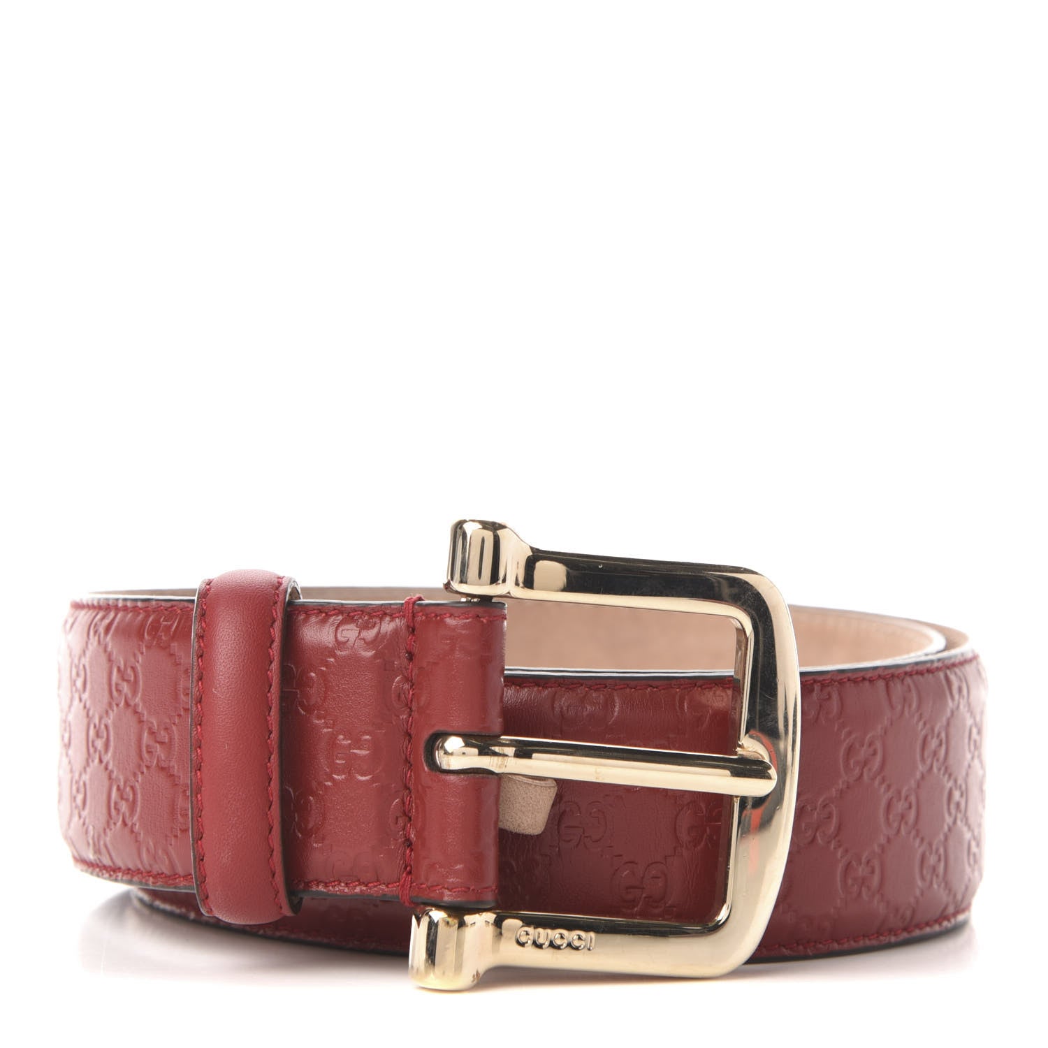 Gucci Soft Microguccissima Margaux Calfskin Belt 80 32 Rosso 1 of 5