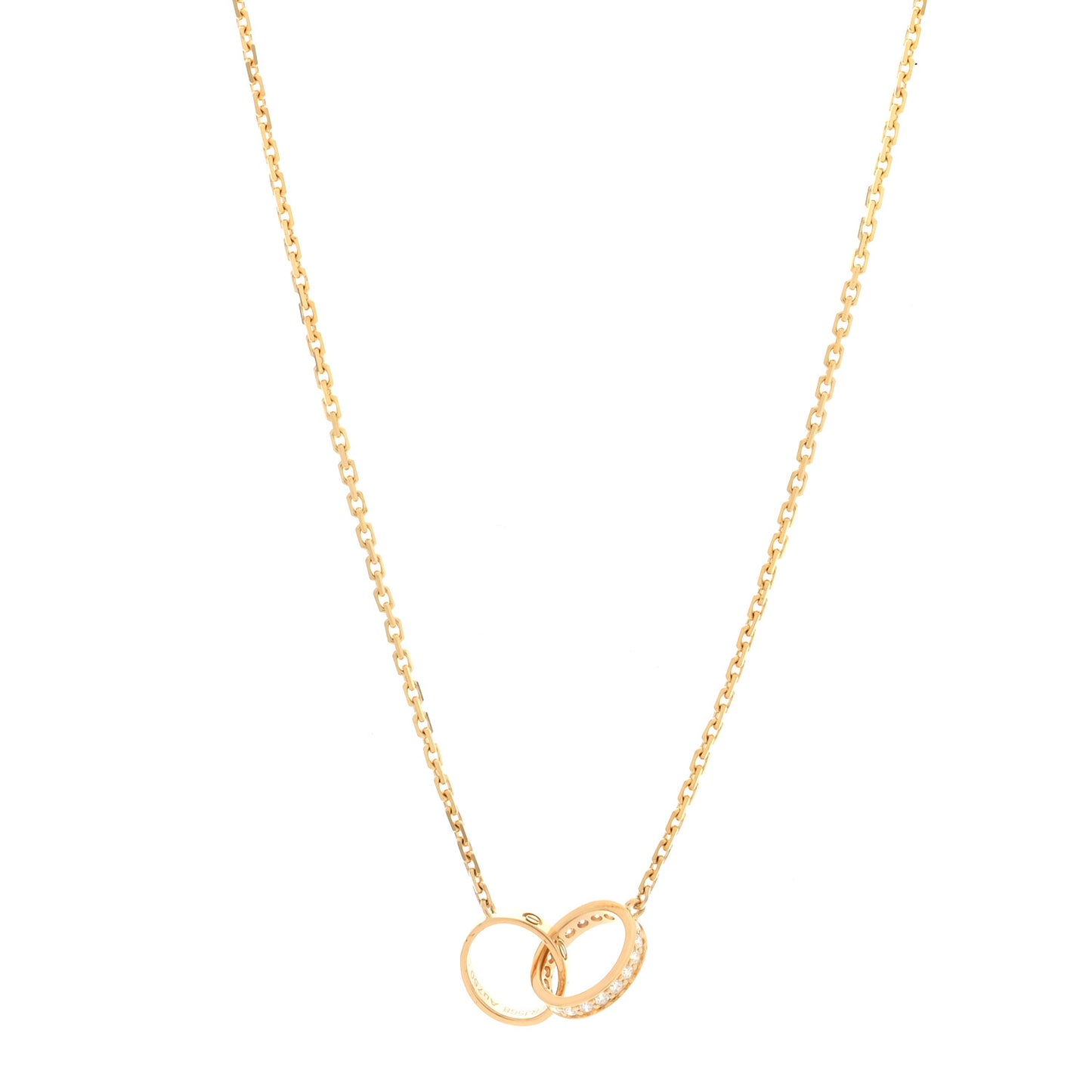 18K Yellow Gold Diamond Interlocking LOVE Necklace