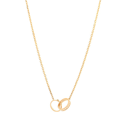 Cartier 18K Yellow Gold Diamond Interlocking LOVE Necklace 1 of 6