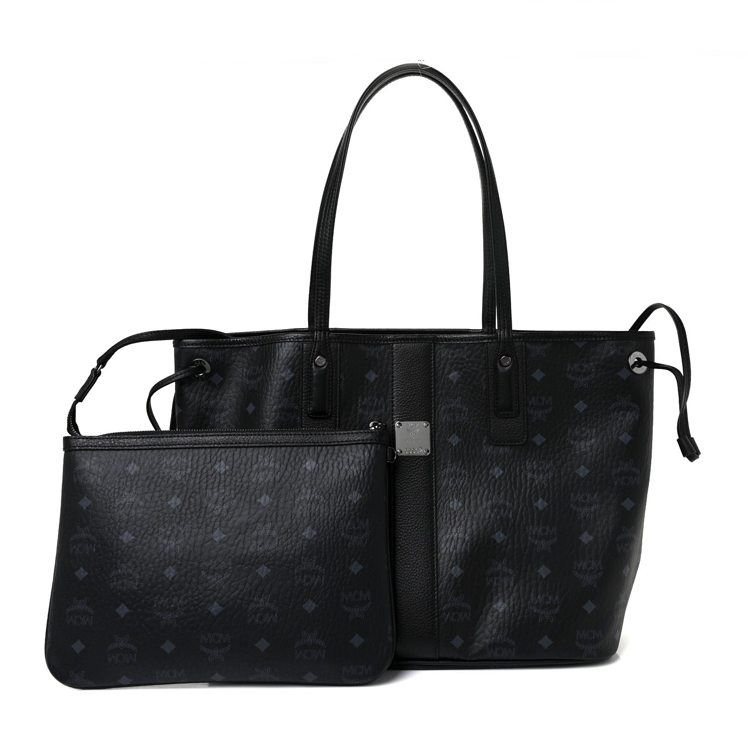 MCM Visetos Medium Liz Reversible Shopper Tote Black 1 of 7