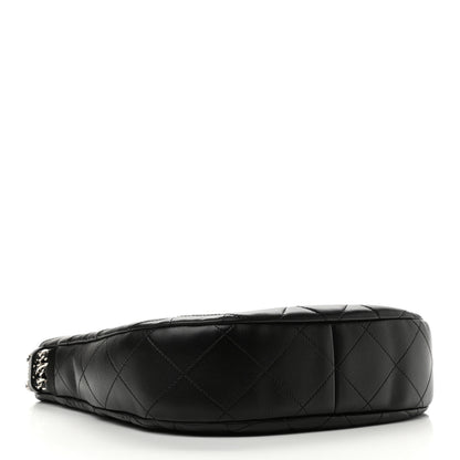 Chanel Lambskin Chain Rows Quilted Chain Hobo Black 4 of 11