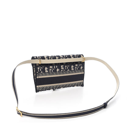 Christian Dior Oblique Slim Saddle Pouch Blue 2 of 9