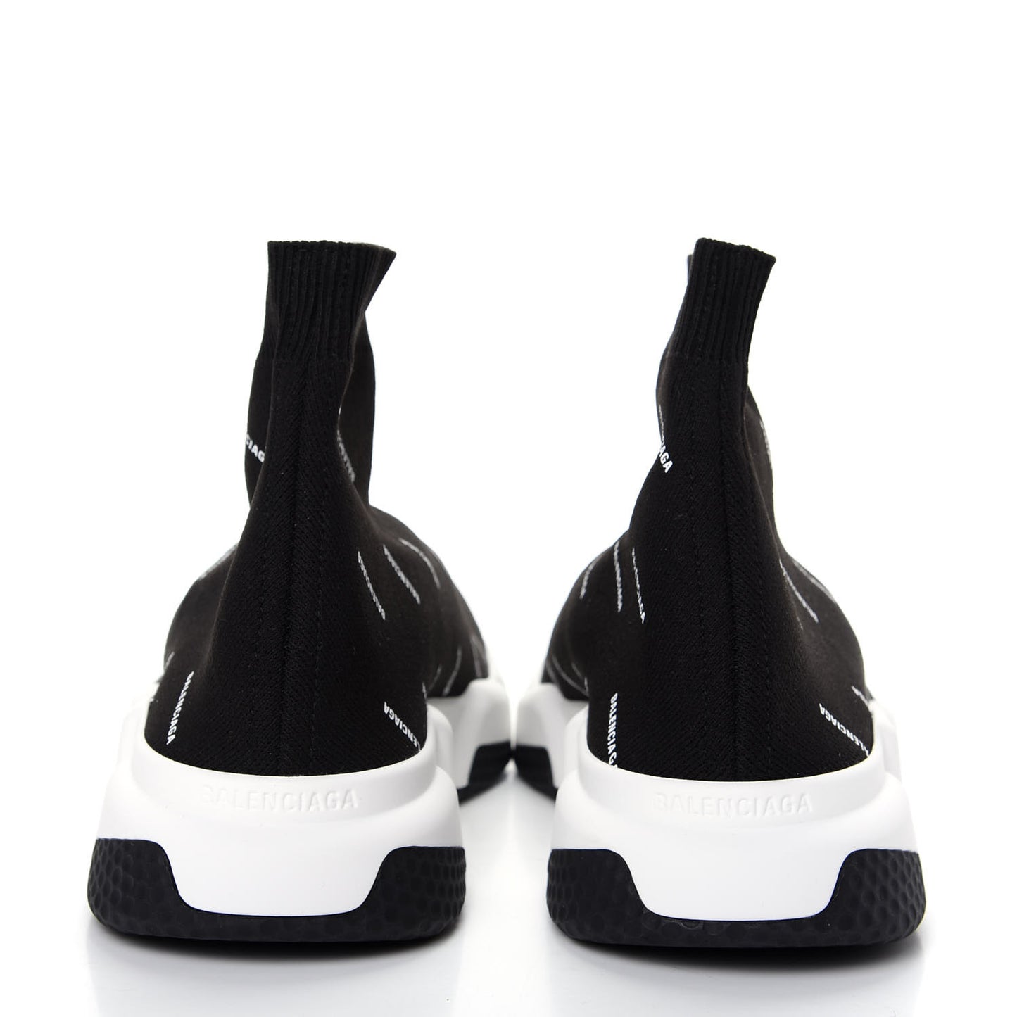 Neoprene Knit Allover Logo Bi-Color Sole Mens Speed Sneakers 43 Black White