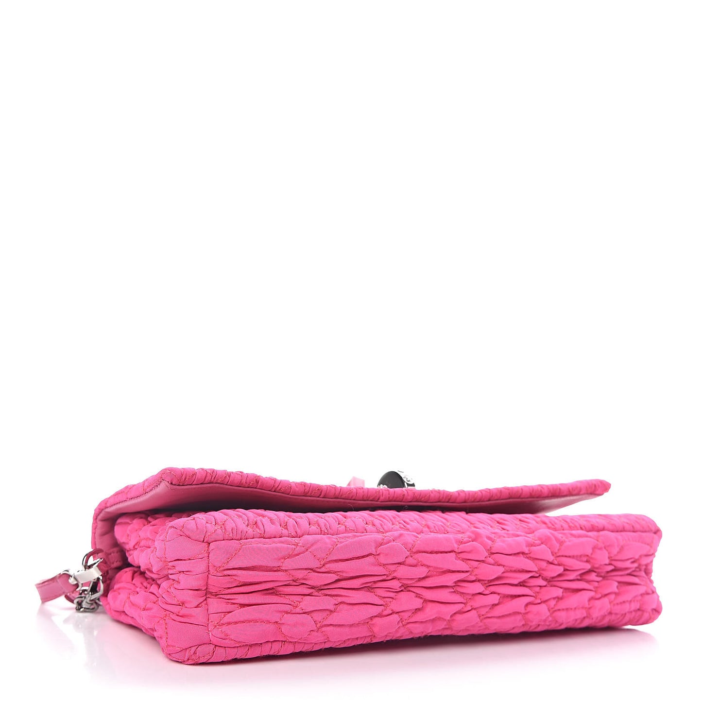 Faille Matelasse Crystal Flap Clutch Pink