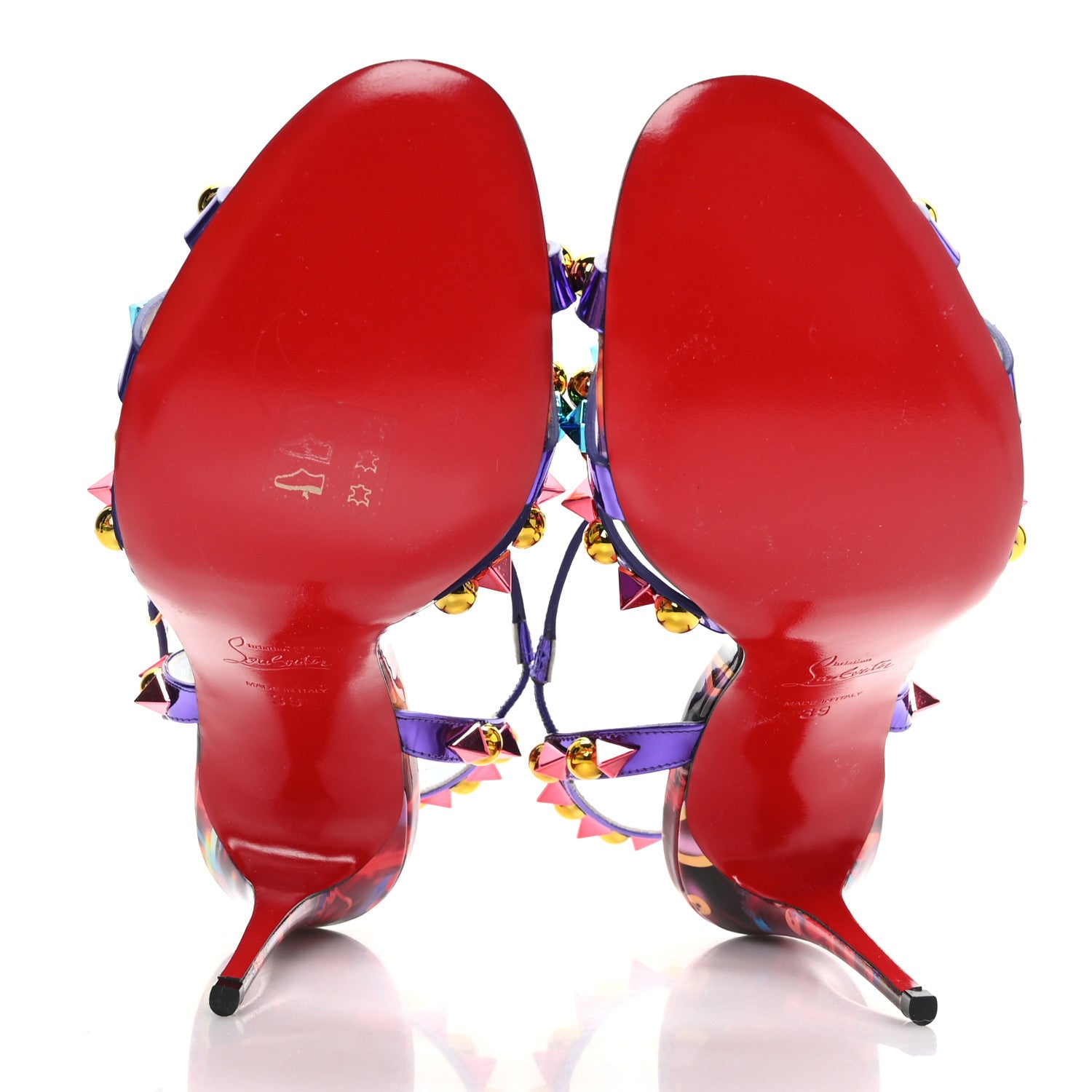 Christian Louboutin Patent Embellished Goldora Disco 100 Sandals 39 Multicolor 5 of 7