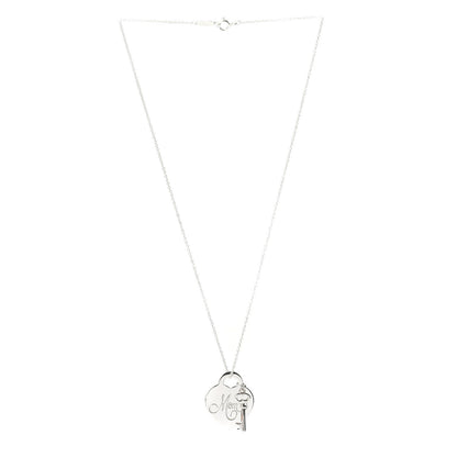 Tiffany Sterling Silver Mom Heart Tag Key Pendant Necklace 3 of 4