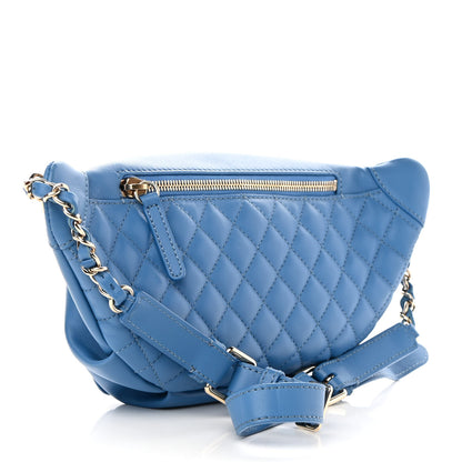 Chanel Lambskin Quilted Bi Waist Bag Fanny Pack Blue 3 of 10